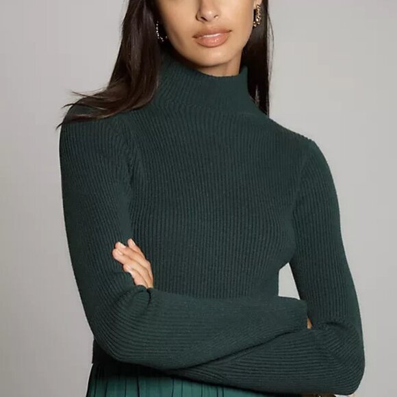 Anthropologie 3X The Thea Twofer Sweater Dress Mock Turtle Neck Holly Green NWT - Picture 8 of 8